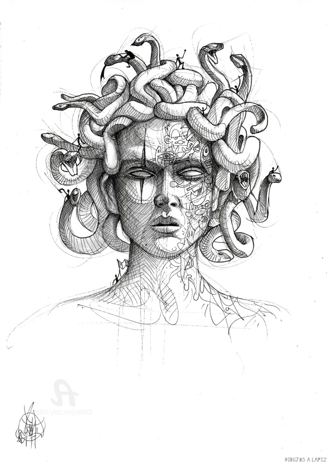 磊 Dibujos de Medusa 35Fáciles y a lapiz