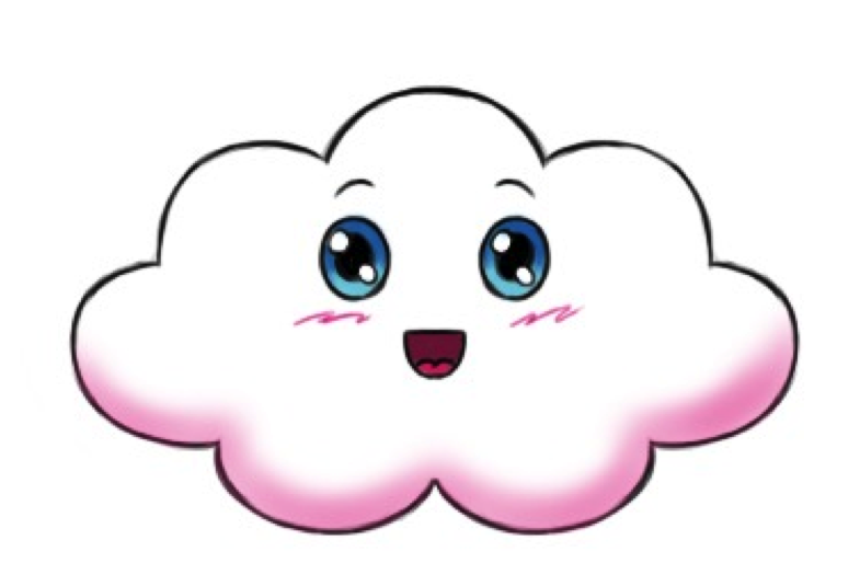 Fácil dibujo en la nube kawaii, paso 4