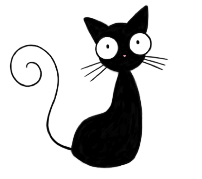 Dibuja un gato negro fácilmente, paso final
