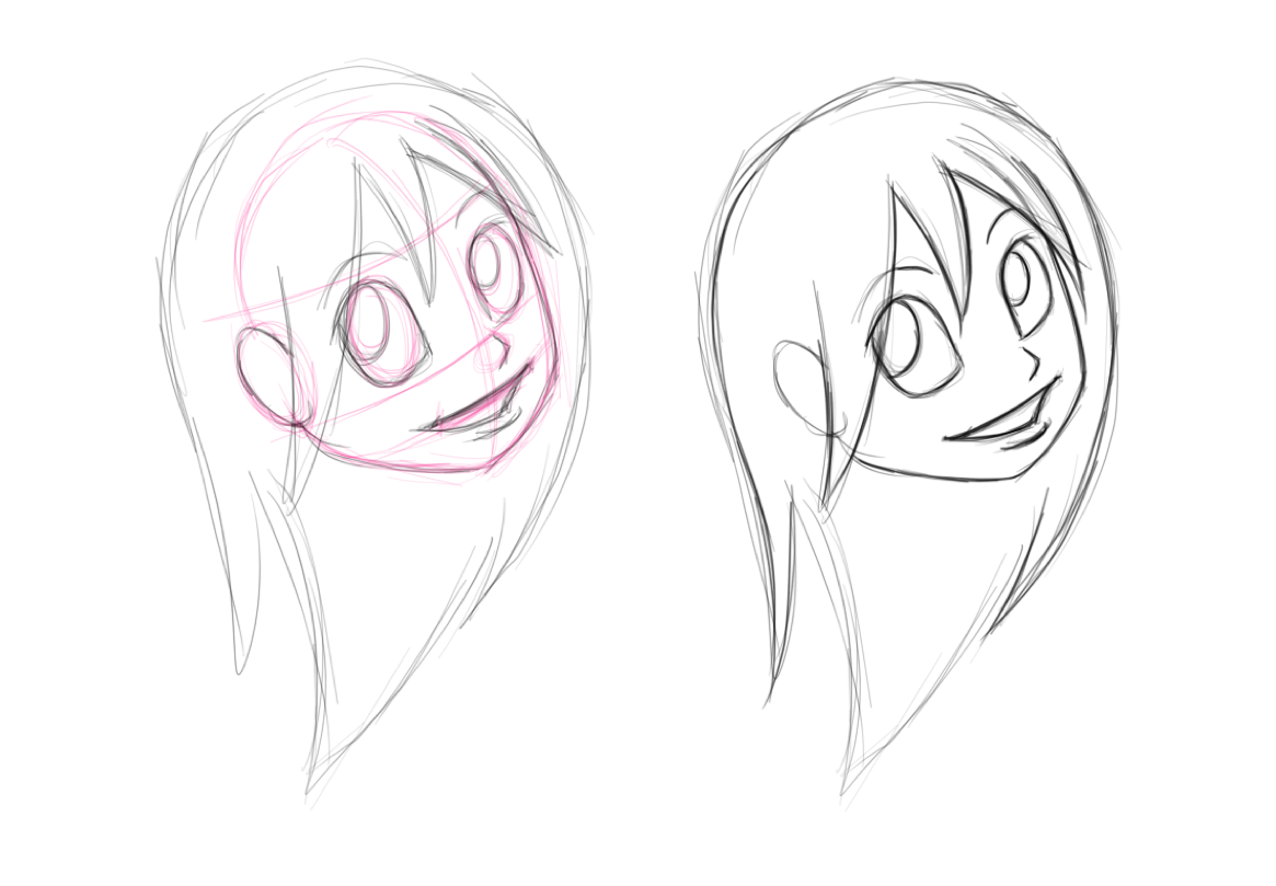 Cara de niña para dibujar fácilmente