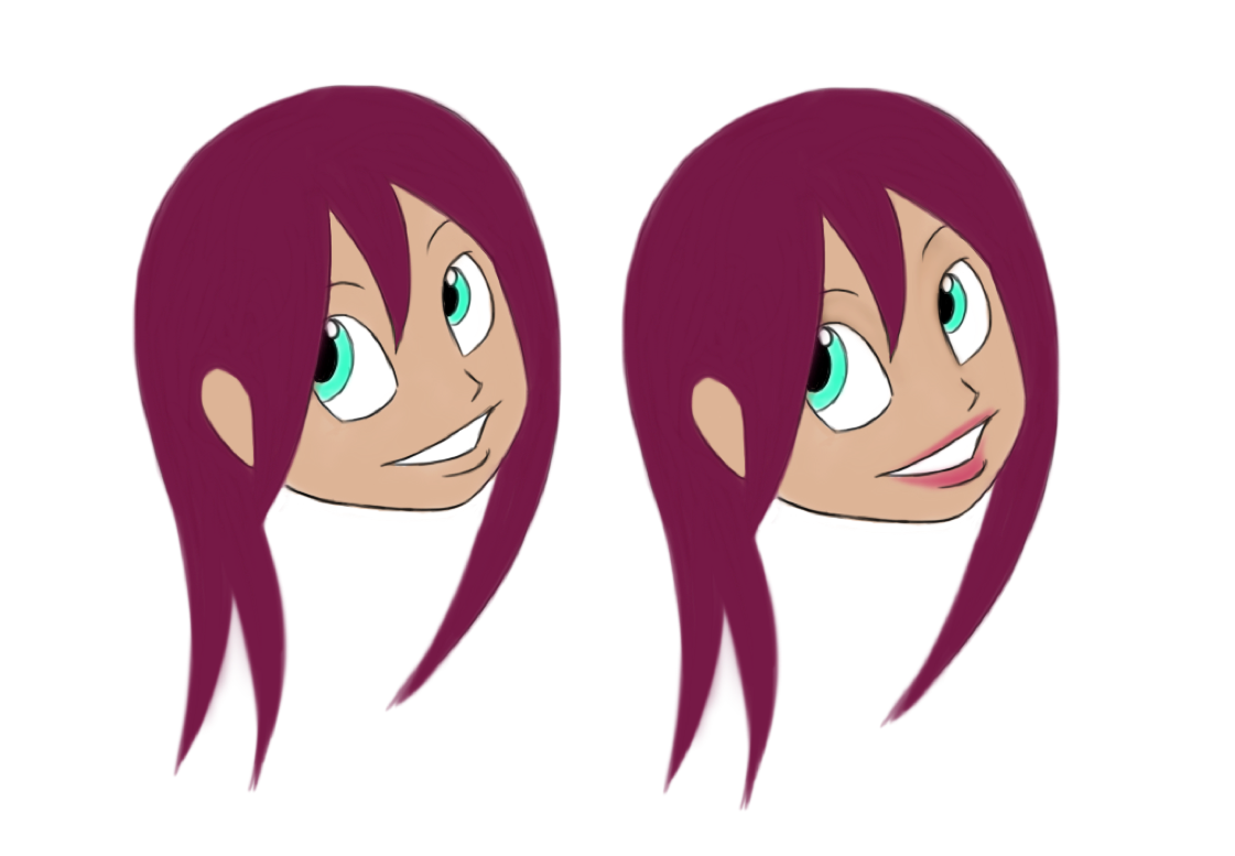 Dibujo final de la cara de una niña