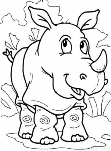 dibujo de rinoceronte para niños