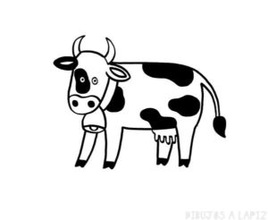 dibujo de vaca para niños