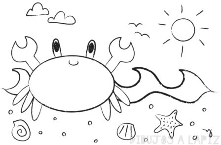 dibujos de cangrejos para niños