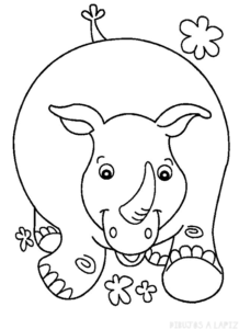 dibujos de rinocerontes a lapiz