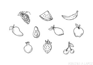 canasta de frutas dibujo