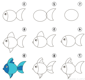 como dibujar pescados