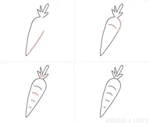 como dibujar una zanahoria