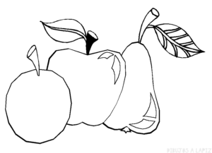 dibujos de peras y manzanas