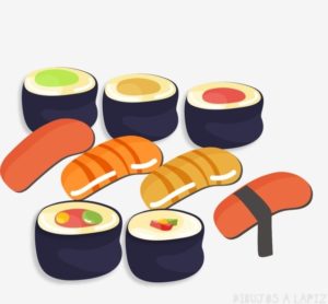 fotos de rollos de sushi