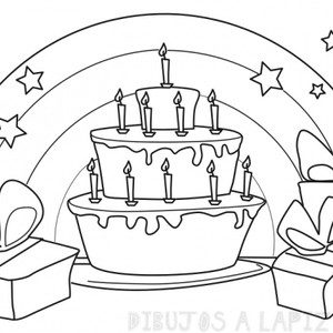pastel de cumpleaños dibujo