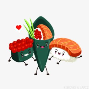 sushi dibujos animados