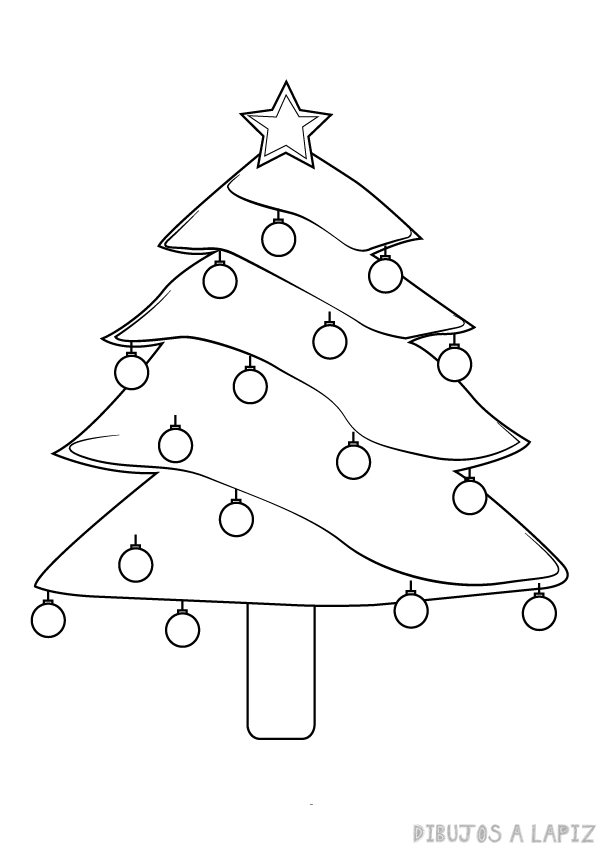 ᐈ Dibujos de Arboles de Navidad【TOP 30】Para colorear