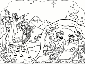 dibujos del nacimiento de jesus para colorear