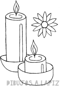 imagenes de velas para colorear