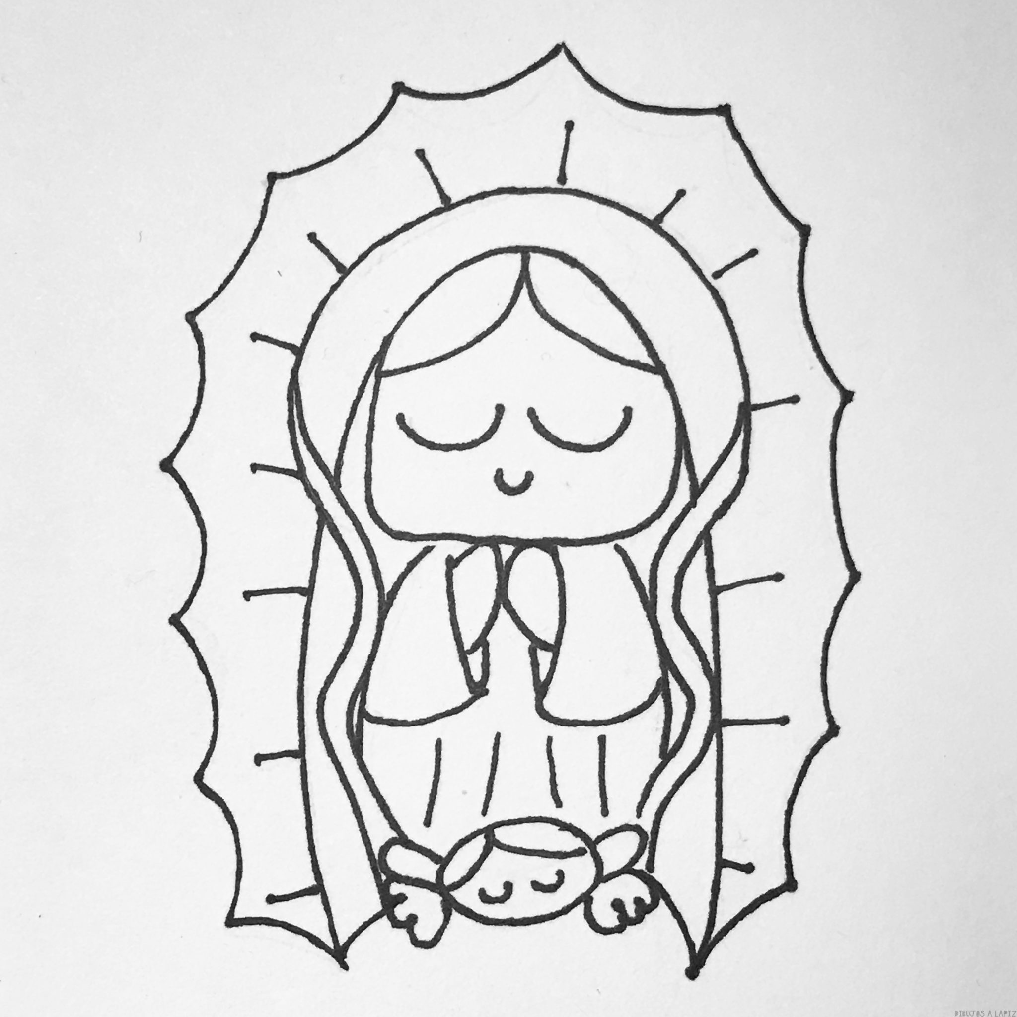 ᐈ Dibujos De La Virgen De Guadalupe【top 30】para Colorear