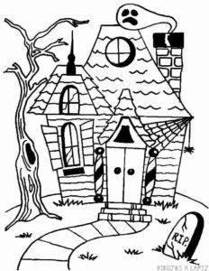 dibujos de casas embrujadas de halloween
