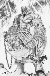 dibujos de kratos god of war 4