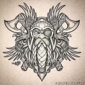 dibujos de vikingos para tatuajes odin